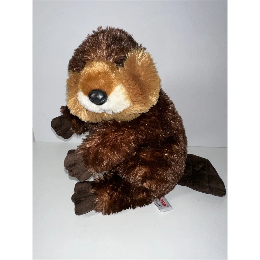 Set Of‎ 2 - Aurora Flopsies Collection BEAVER Soft & Cuddly Plush Stuffed Animal